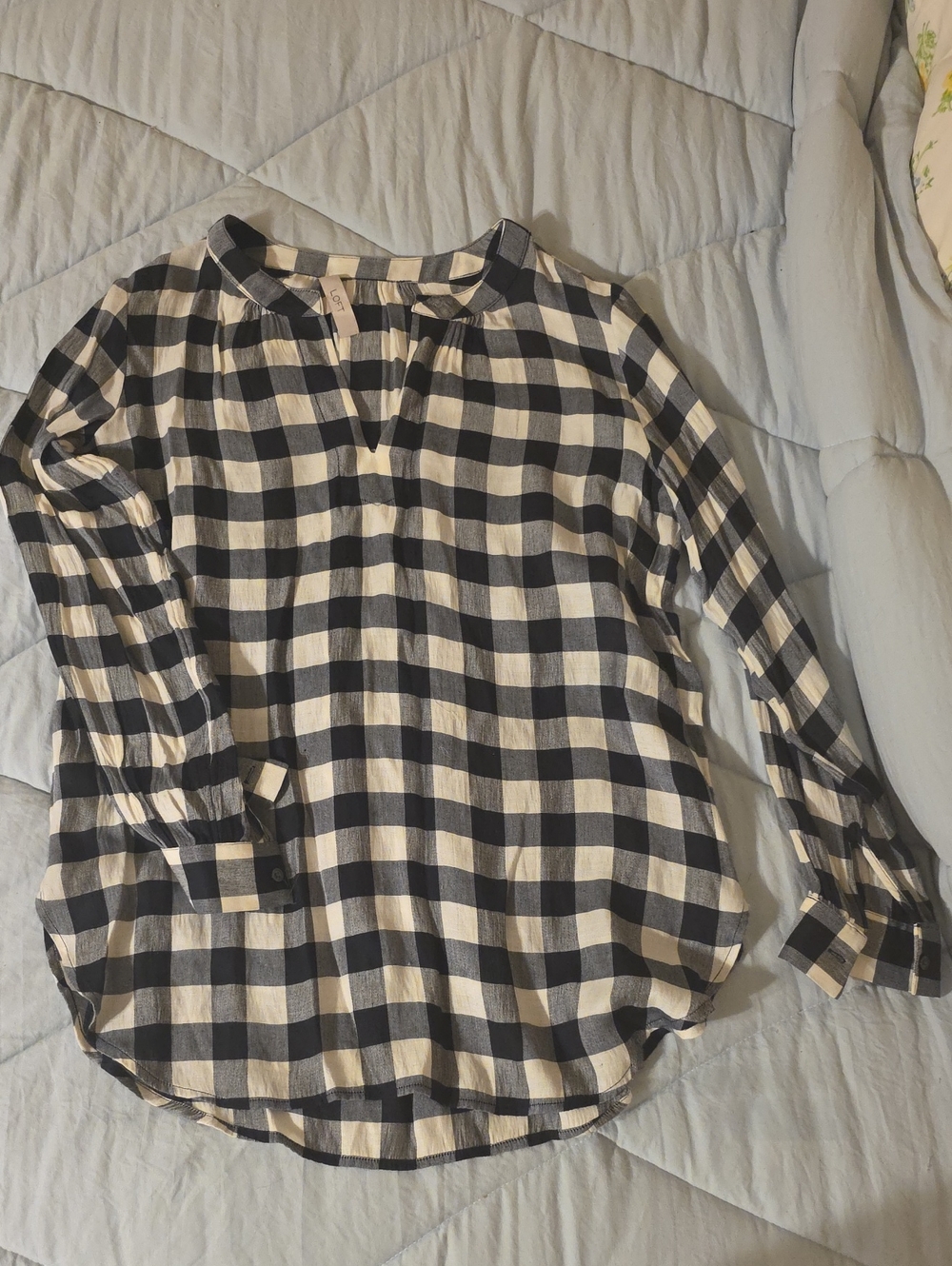 LOFT Black and White Checkered Tunic
